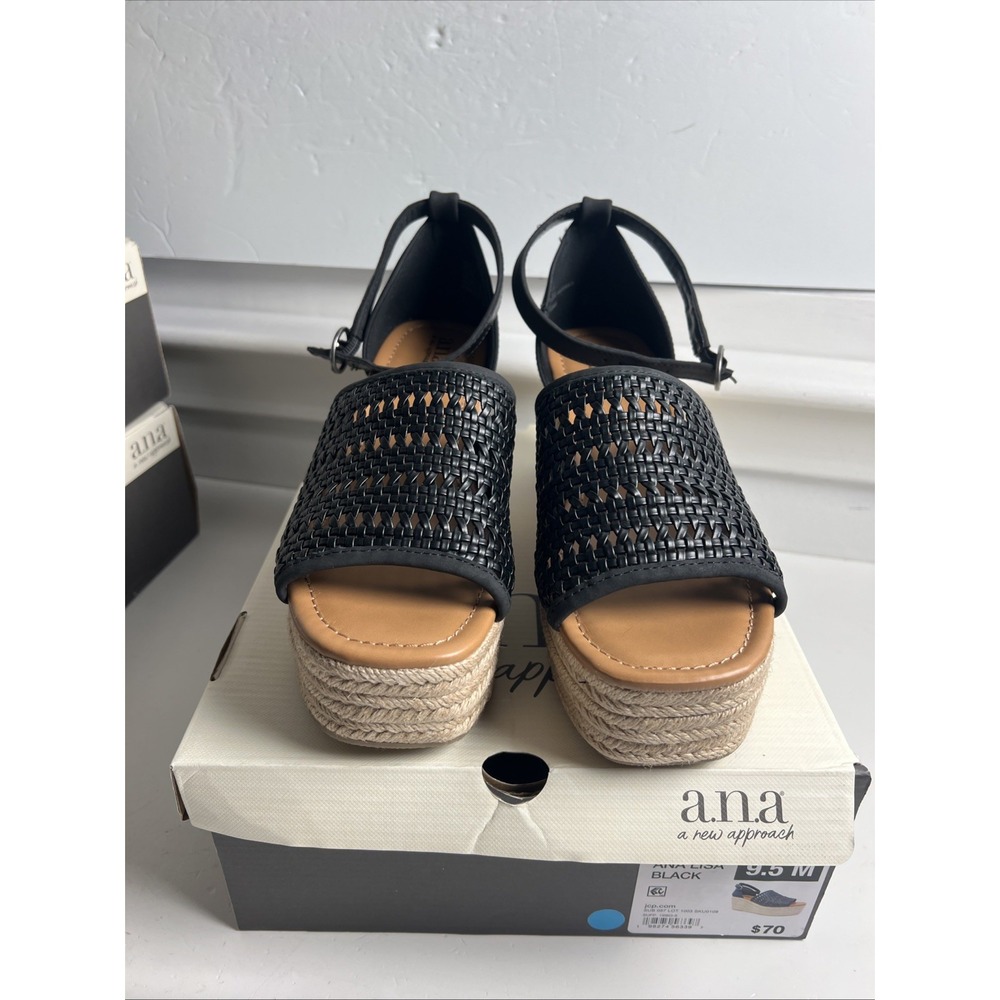 NIB Espadrilles Denim Black  Size 9.5 M A New Approach A.N.A. Style Ana Lisa $70